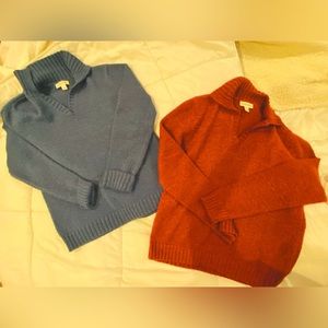 St. John’s Bay pullover sweaters, size Med. The tag photos show actual colors